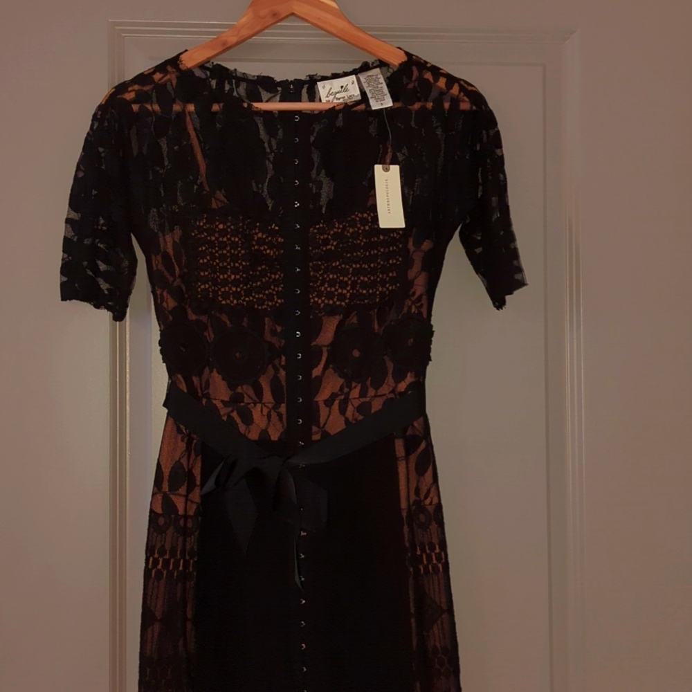 Anthropologie black Byron Lara Carissima Sheath Dress Size 0
